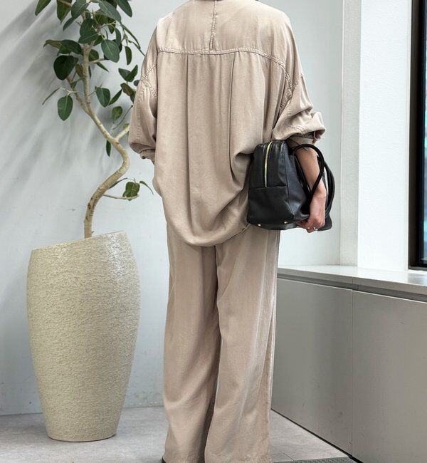  「【セットアップ可能】ガーメントダイワイドパンツ」|チノ|