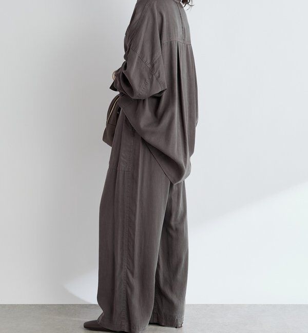  「【セットアップ可能】ガーメントダイワイドパンツ」|チノ|