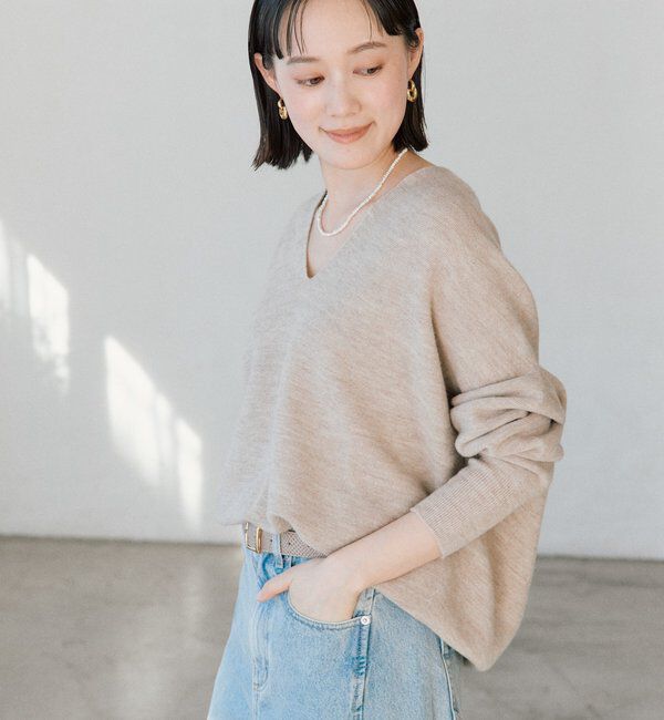  「【リバイバル/新色追加/7色展開】ウール100NEWバックボリュームニット」|ニット・セーター|