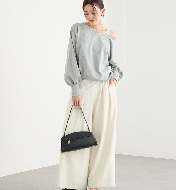  「【フェミニンなムードを演出】チュールリブタンクトップ」|キャミソール|