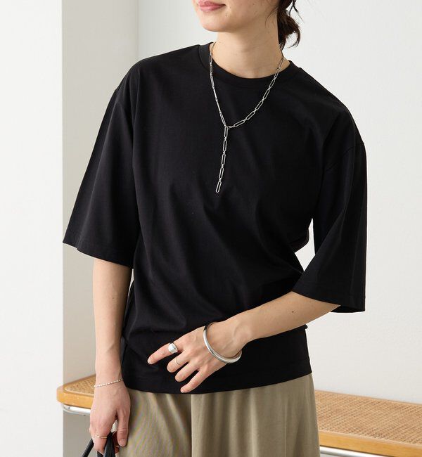  「【接触冷感/UVカット機能付き】ゴブソデクルーネックTee」|Tシャツ・カットソー|