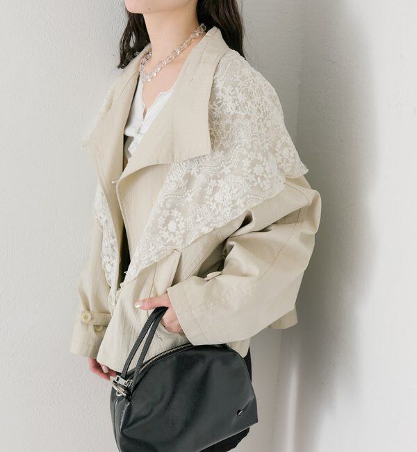  「スタンドカラーショートトレンチ」|トレンチコート|