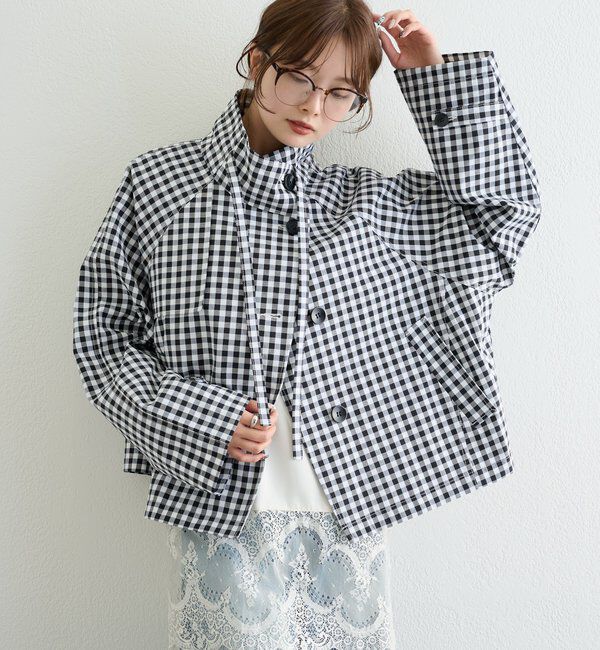  「スタンドカラーショートトレンチ」|トレンチコート|