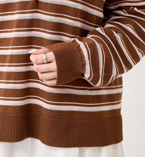  「マルチボーダーポロニット」|ニット・セーター|