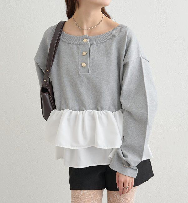  「ペプラムヘンリーニット」|ニット・セーター|