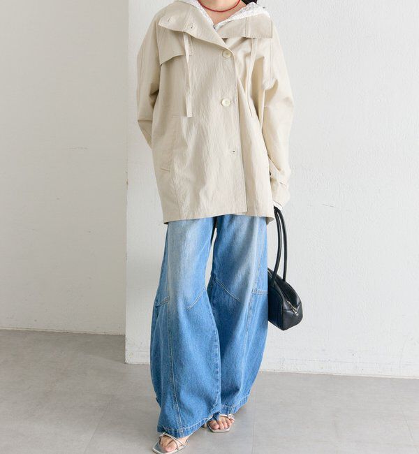  「スタンドカラーミドルトレンチ」|トレンチコート|