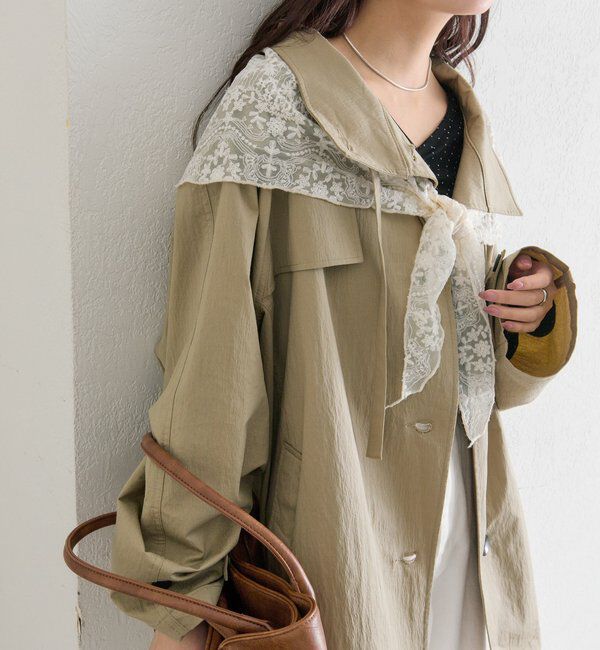  「スタンドカラーミドルトレンチ」|トレンチコート|