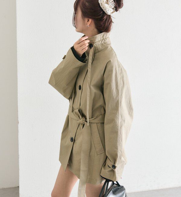  「スタンドカラーミドルトレンチ」|トレンチコート|