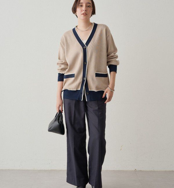  「配色ラインニットカーデ」|ニット・セーター|
