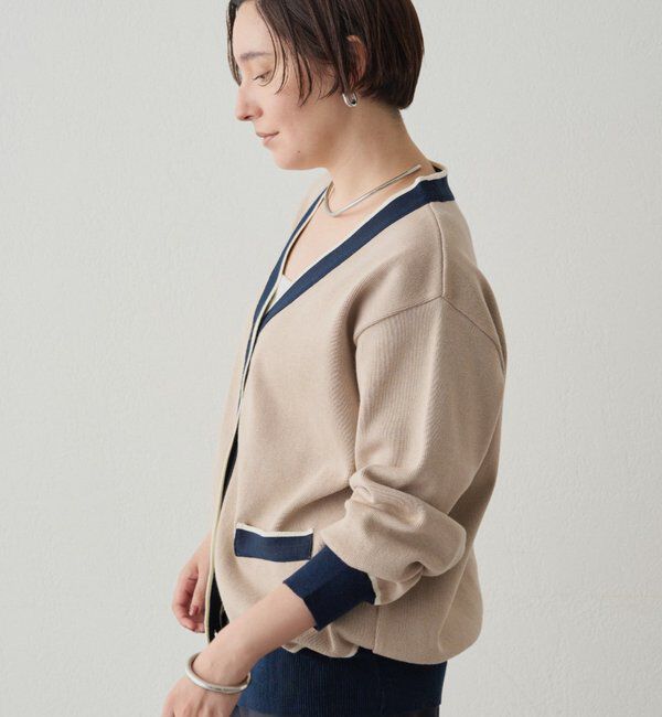  「配色ラインニットカーデ」|ニット・セーター|