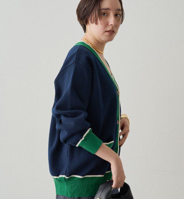  「配色ラインニットカーデ」|ニット・セーター|