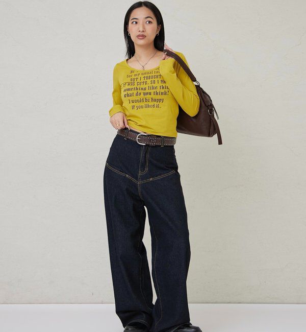  「【WEB限定】フレーズロゴトップス」|Tシャツ・カットソー|