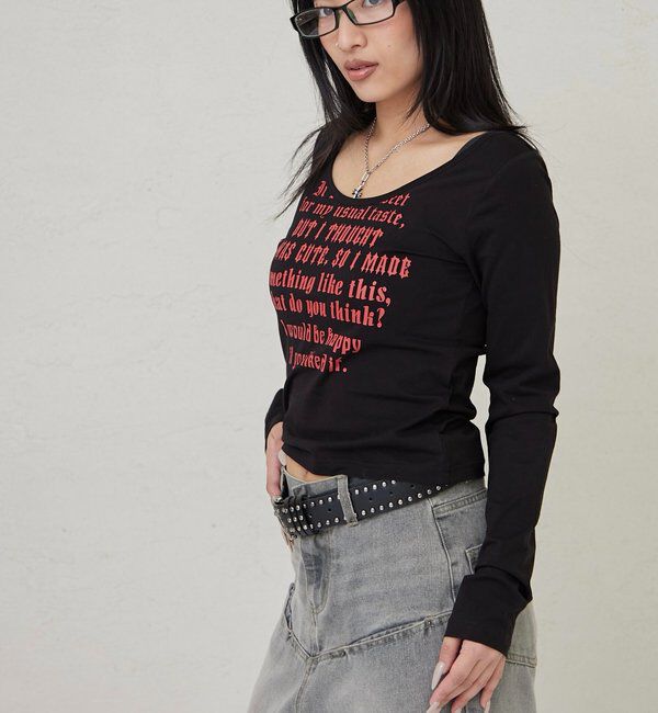  「【WEB限定】フレーズロゴトップス」|Tシャツ・カットソー|