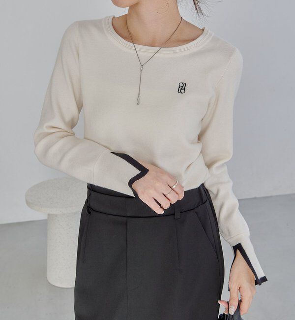  「1ポイントバイカラーニット」|ニット・セーター|