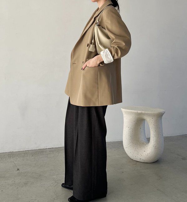  「【再販・サイズ展開あり・WEB限定カラー/グレージュ】Wテーラージャケット」|テーラードジャケット|