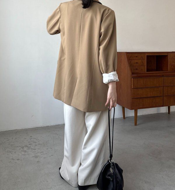  「【再販・サイズ展開あり・WEB限定カラー/グレージュ】Wテーラージャケット」|テーラードジャケット|