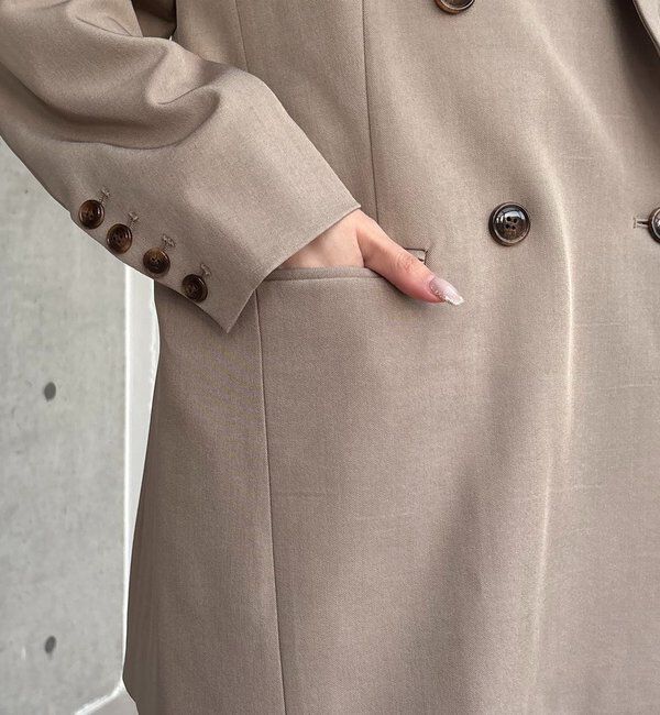  「【再販・サイズ展開あり・WEB限定カラー/グレージュ】Wテーラージャケット」|テーラードジャケット|