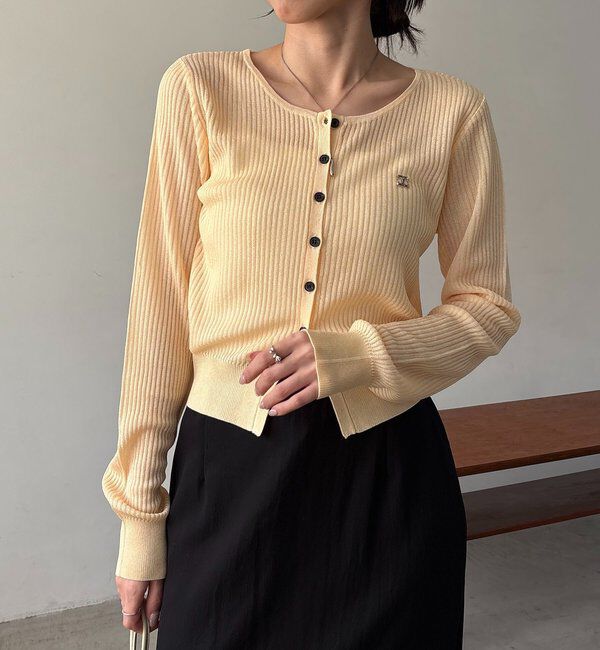  「シアーリブカーディガン」|カーディガン|イエロー