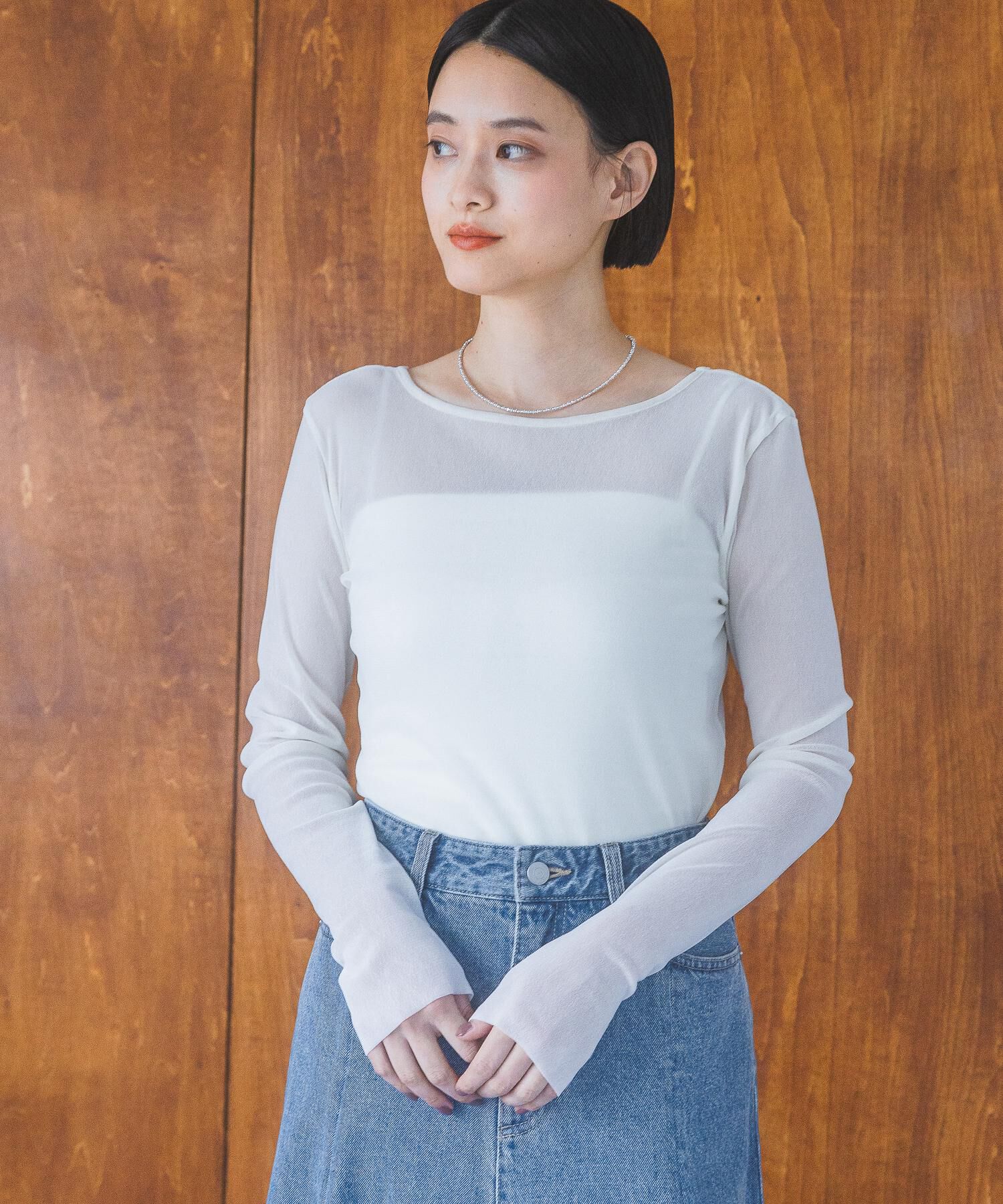 A part by 「新色追加【前後2WAY】シアーベロアカットソー_長袖」|Tシャツ・カットソー|ナチュラル