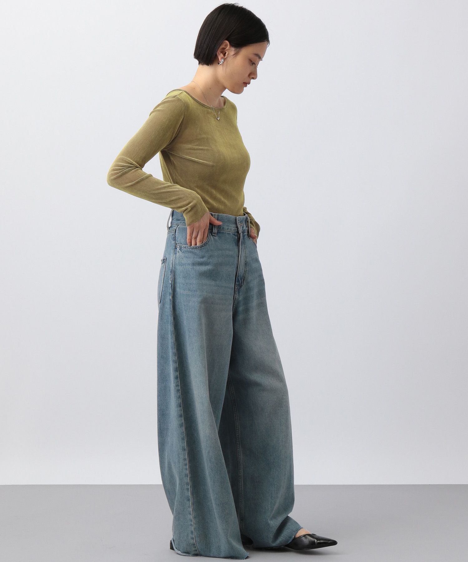 A part by 「新色追加【前後2WAY】シアーベロアカットソー_長袖」|Tシャツ・カットソー|