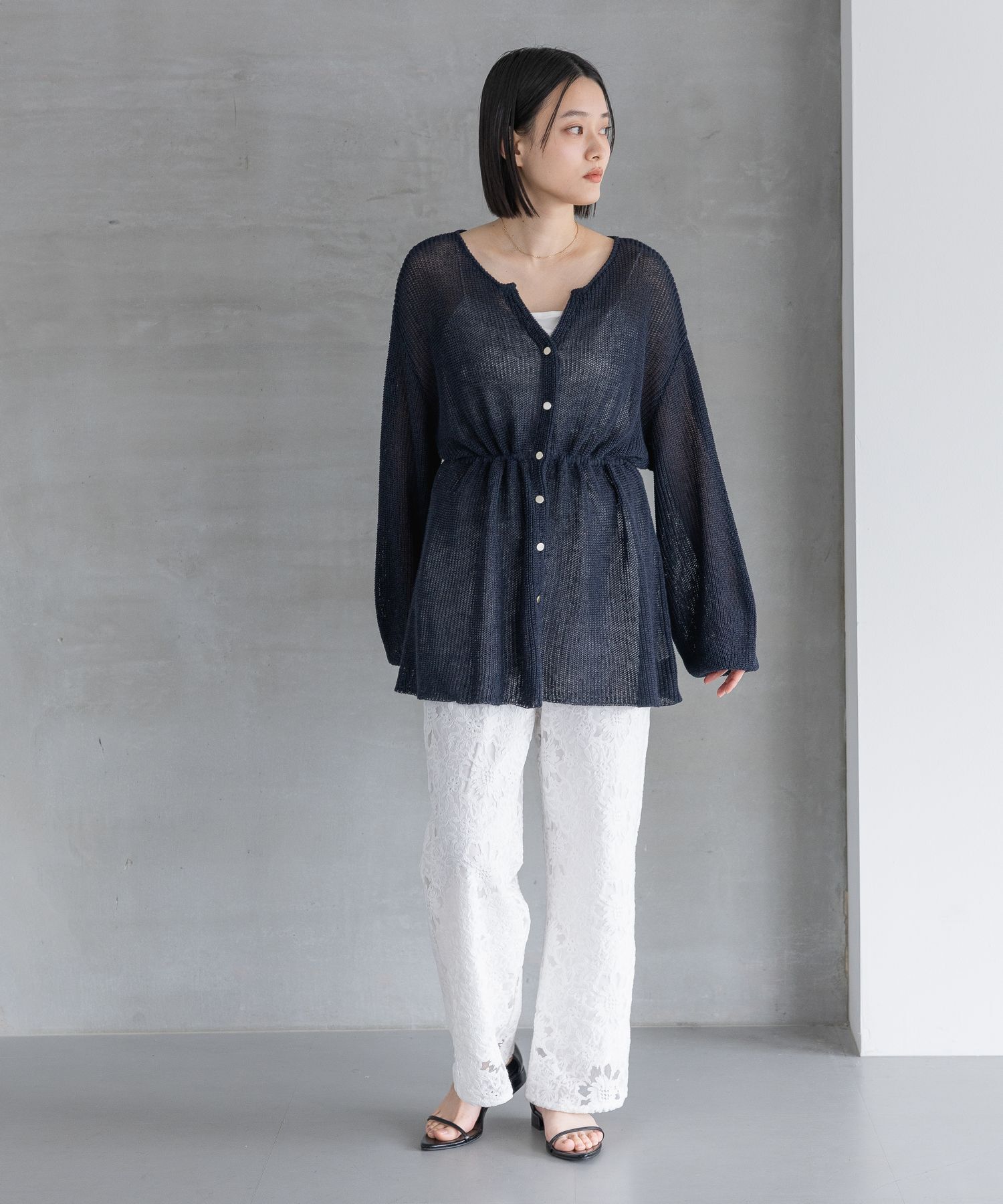 A part by 「リネンコンドロストカーディガン」|ニット・セーター|