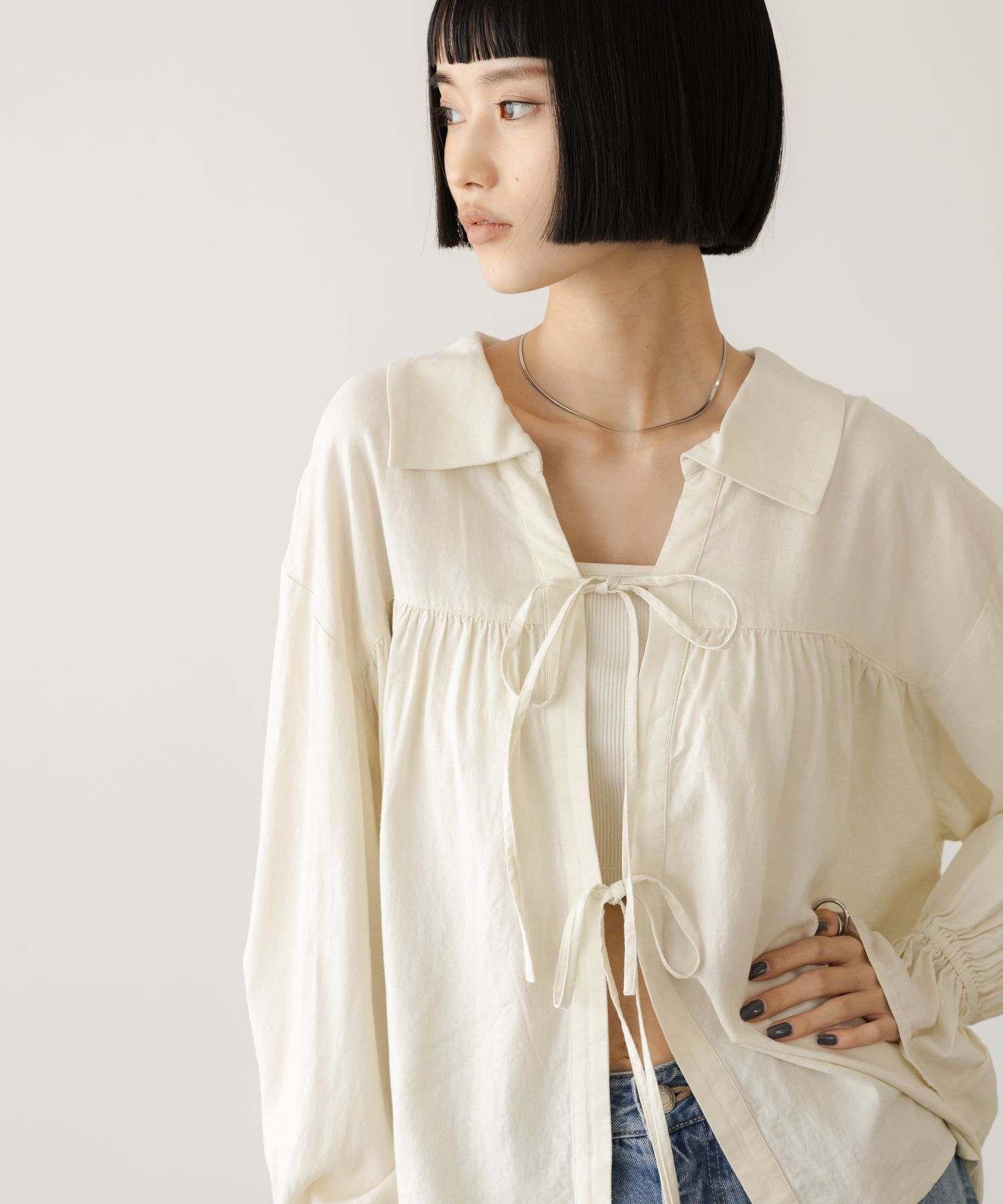 LOWRYS FARM「スキッパーリボンブラウス」|シャツ・ブラウス|