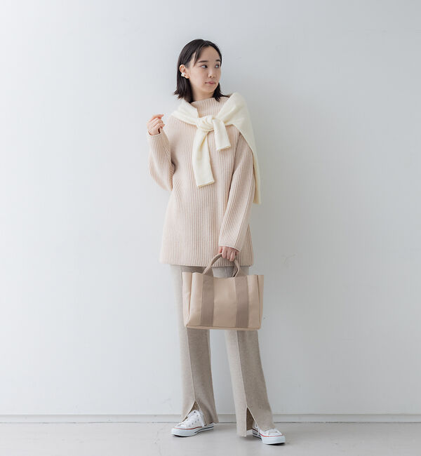 collex「オフネックリブニットチュニック」|ニット・セーター|
