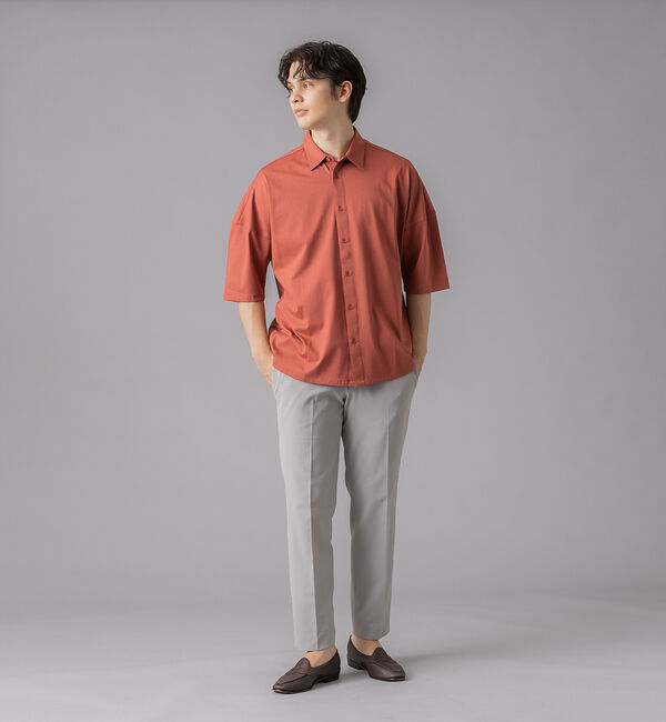 ABAHOUSE「【シルケット天竺 】ドロップショルダー 半袖シャツ」|シャツ・ブラウス|