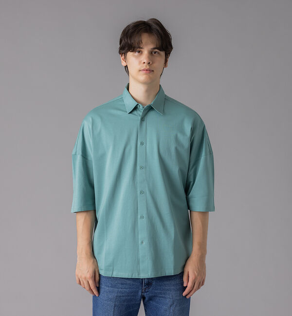 ABAHOUSE「【シルケット天竺 】ドロップショルダー 半袖シャツ」|シャツ・ブラウス|