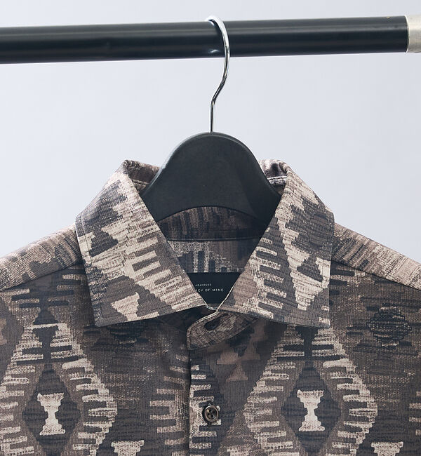 ABAHOUSE「360&deg;ストレッチ ゴブラン柄 ジャージーシャツ / 総柄シャツ」|シャツ・ブラウス|