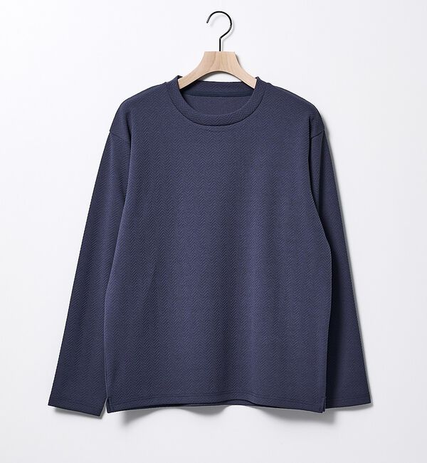 ABAHOUSE「ヘリンボーン ジャガード 長袖Tシャツ」|Tシャツ・カットソー|ブルーグレー