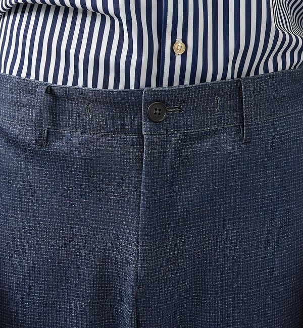 ABAHOUSE「【セットアップ対応】チェック柄 ライトポンチ イージースラックス / ストレッチ」|スラックス|