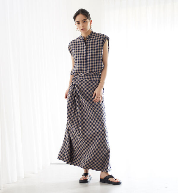 Rouge vif「リネンギンガムスカート」|スカート|