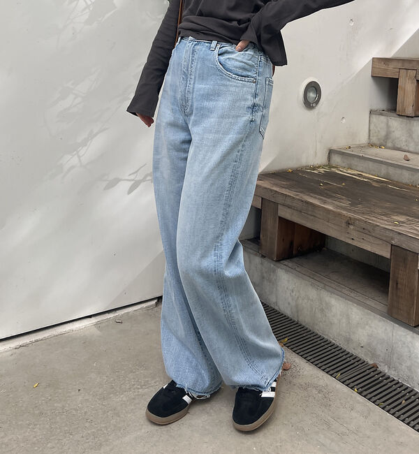 Rouge vif「【RED CARD/ レッドカード】別注Manoa  ワイドストレートイージーデ」|デニム|