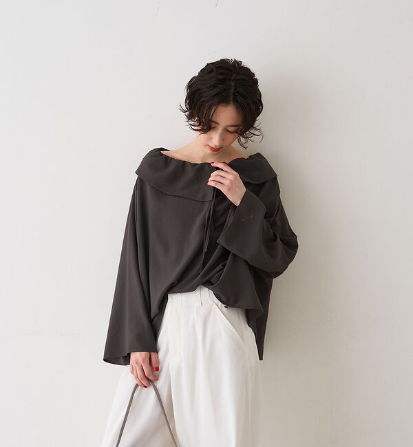 Rouge vif「オーバーカラー変形 テントラインブラウス」|シャツ・ブラウス|