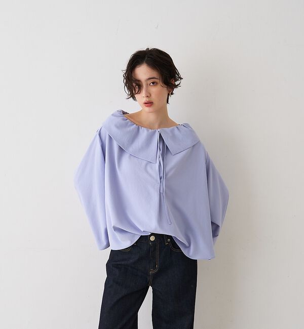 Rouge vif「オーバーカラー変形 テントラインブラウス」|シャツ・ブラウス|