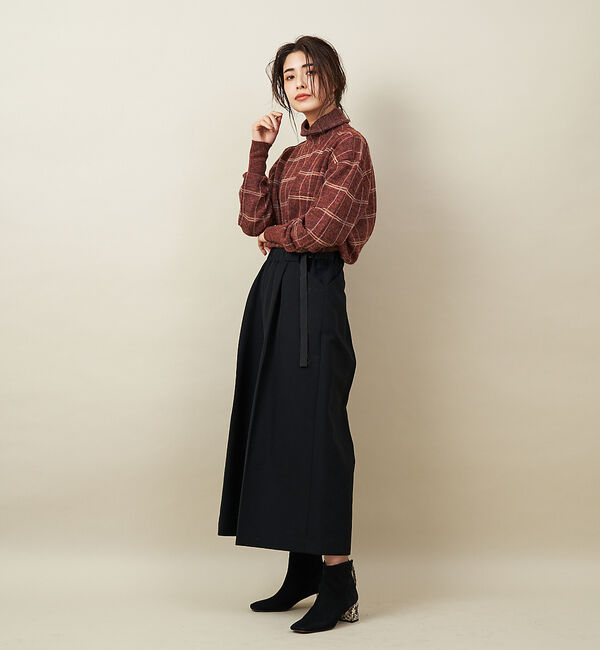 qualite「チェックモヘアニットプルオーバー」|ニット・セーター|