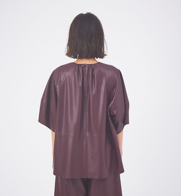 qualite「エコレザーブラウス」|シャツ・ブラウス|