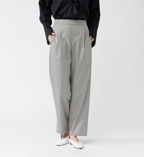 qualite「シャンブレーストレートパンツ」|その他|ブラック