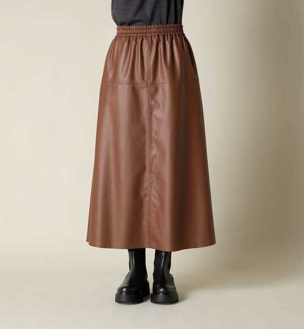 Liesse「レザー調セミフレアスカート」|スカート|