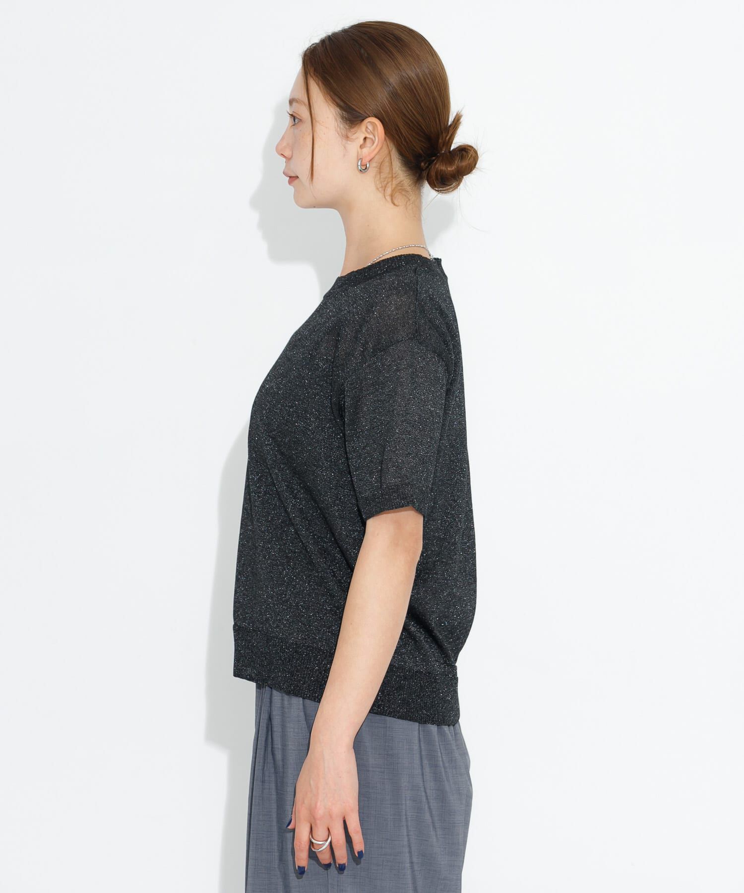 Sonny Label 「シアーラメニットTシャツ」|ニット・セーター|