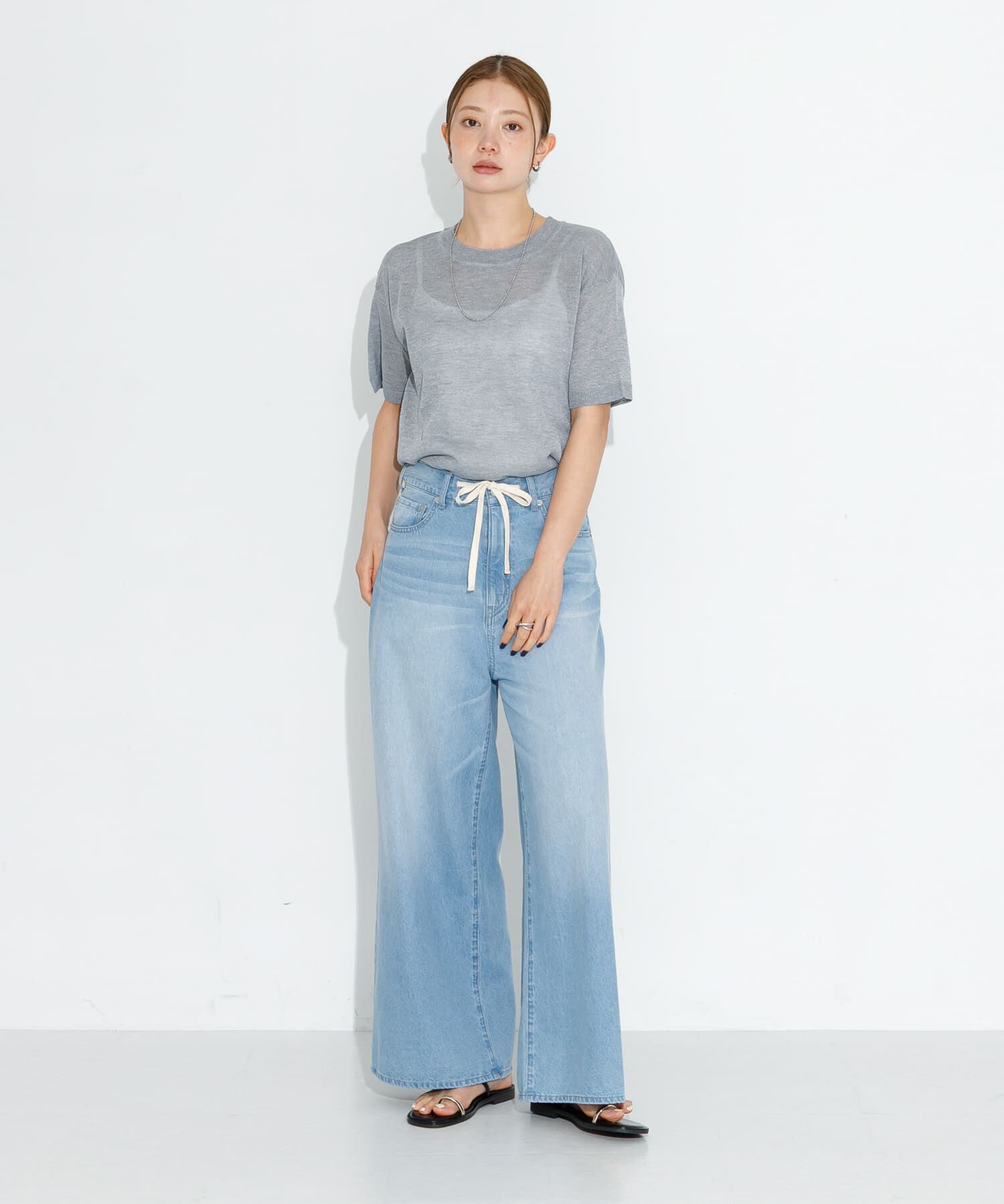 Sonny Label 「シアーラメニットTシャツ」|ニット・セーター|