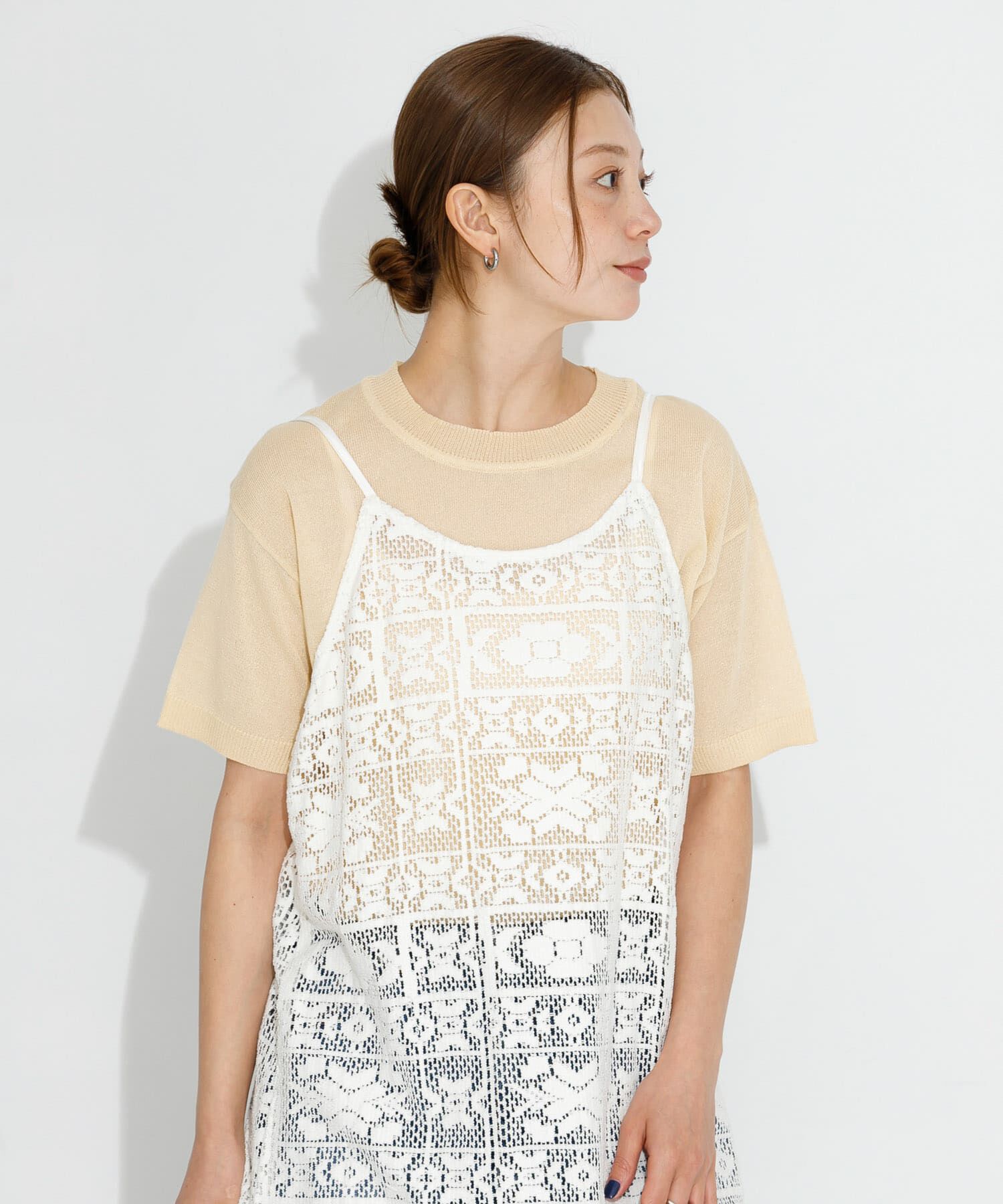 Sonny Label 「シアーラメニットTシャツ」|ニット・セーター|