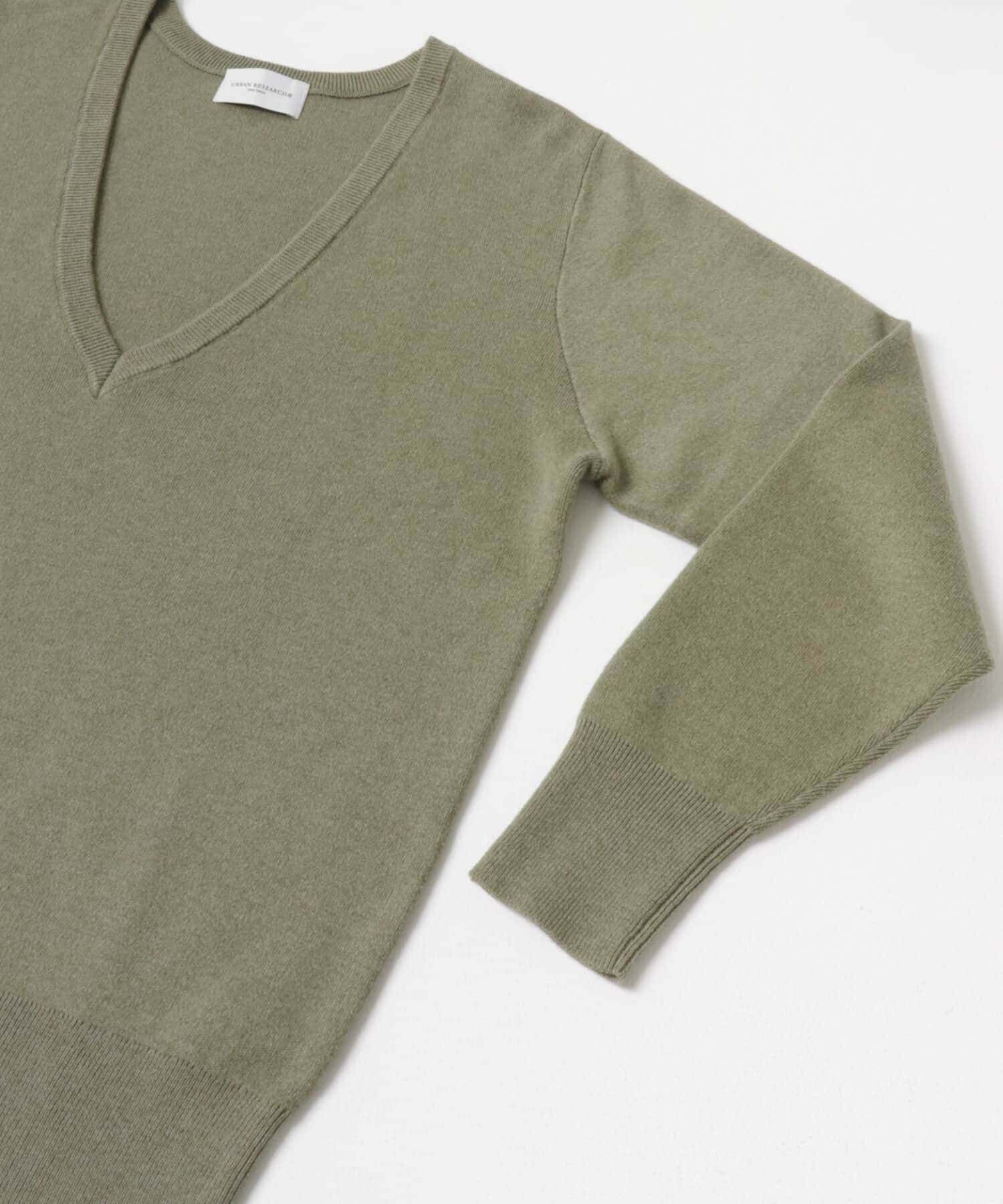 URBAN RESEARCH「new basic　カシミヤコットンVネックチュニックニット」|チュニック|