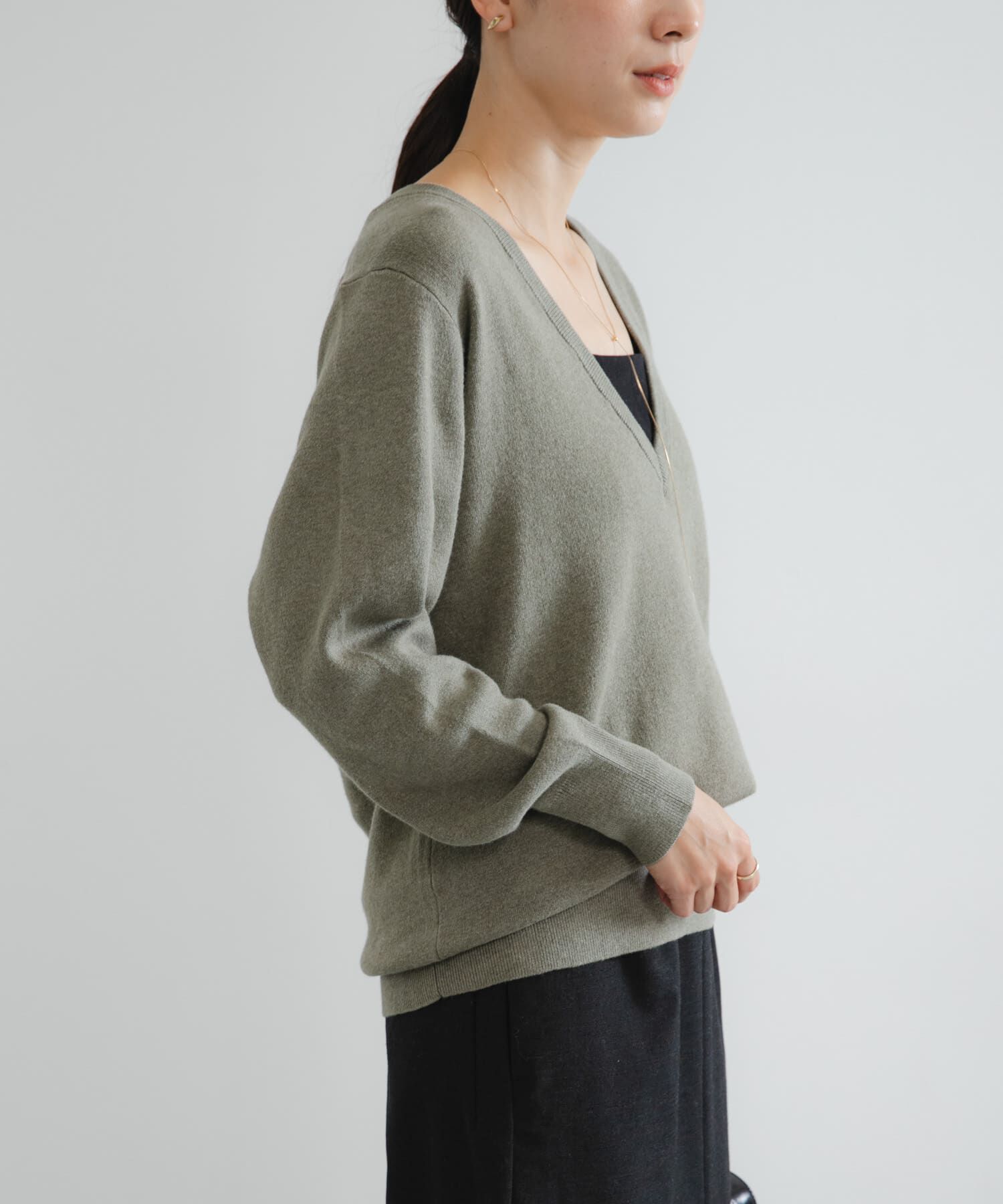 URBAN RESEARCH「new basic　カシミヤコットンVネックチュニックニット」|チュニック|