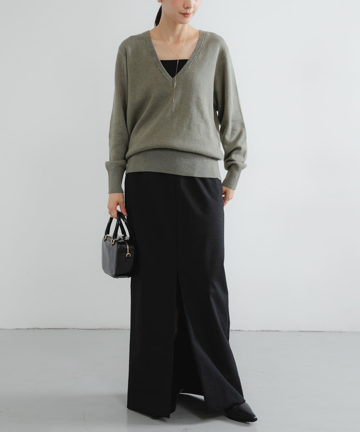 URBAN RESEARCH「new basic　カシミヤコットンVネックチュニックニット」|チュニック|