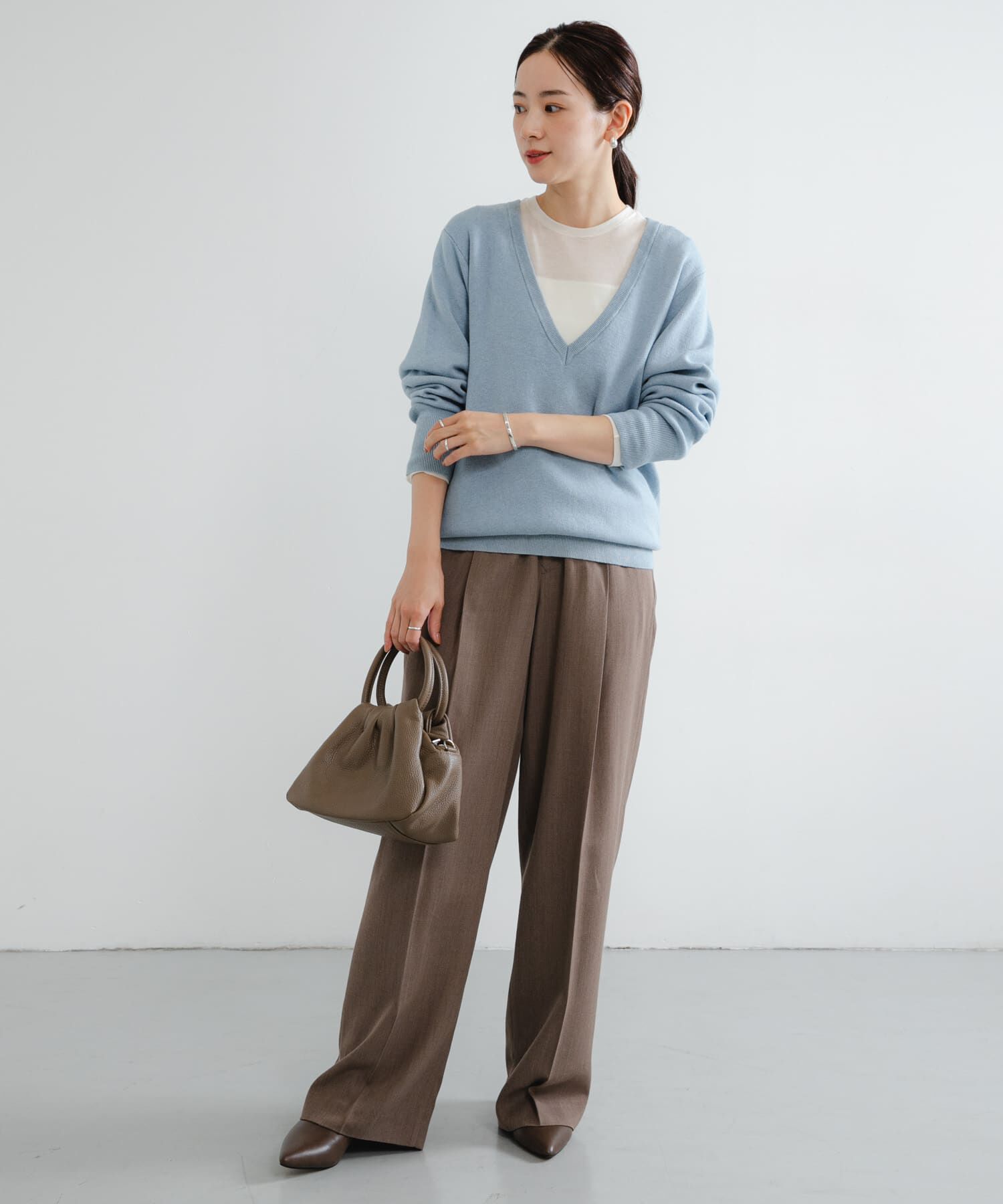 URBAN RESEARCH「new basic　カシミヤコットンVネックチュニックニット」|チュニック|