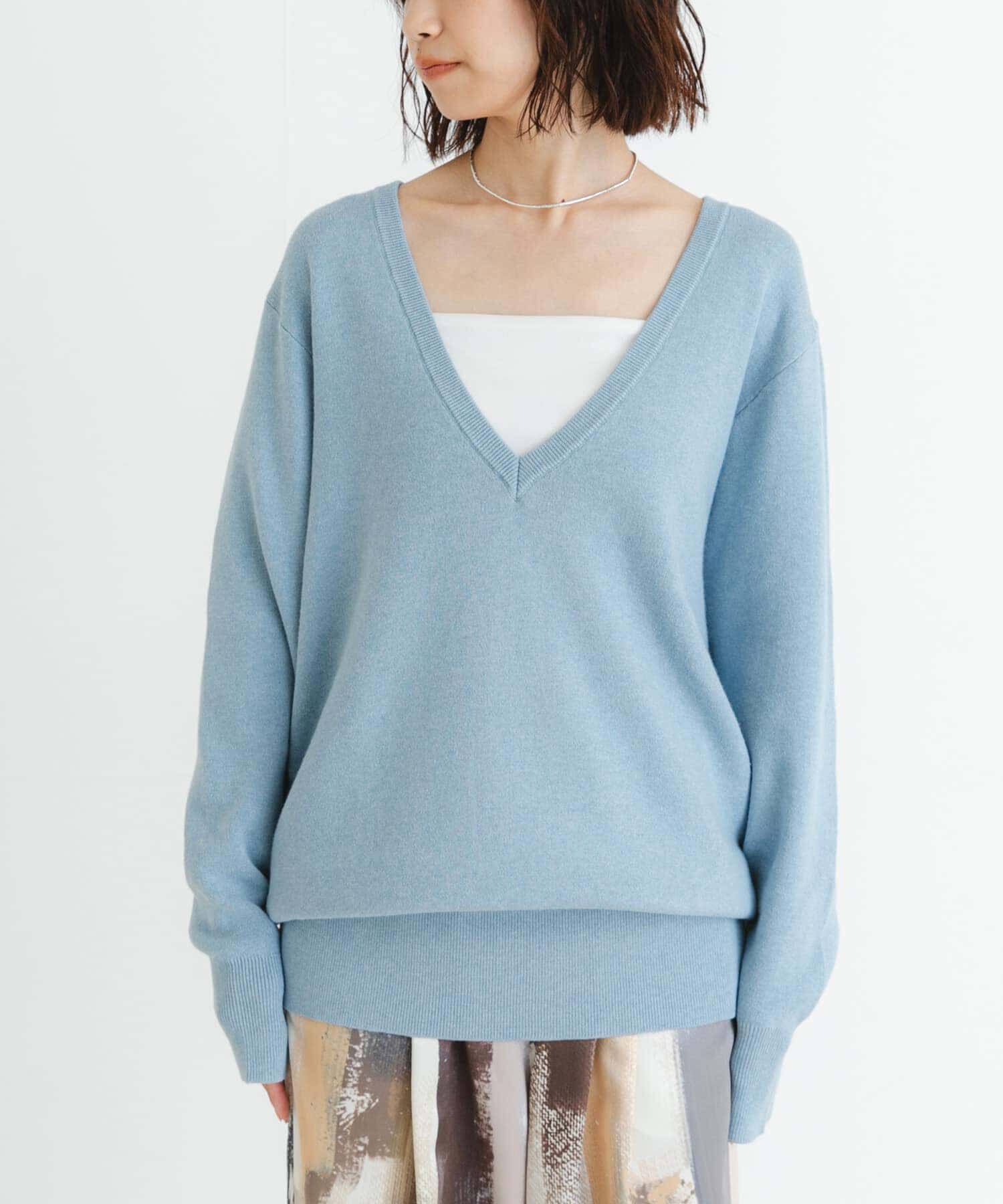 URBAN RESEARCH「new basic　カシミヤコットンVネックチュニックニット」|チュニック|