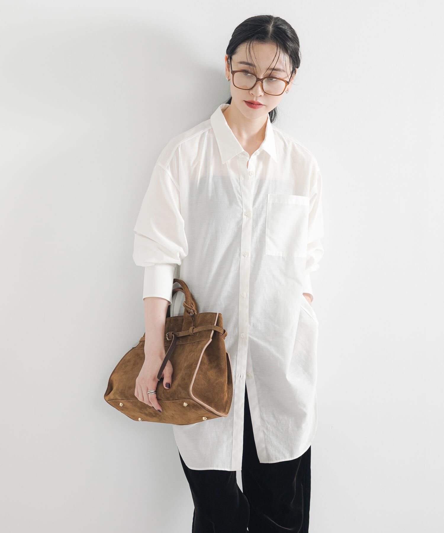 URBAN RESEARCH「シルクコットンロングシャツ」|シャツ・ブラウス|