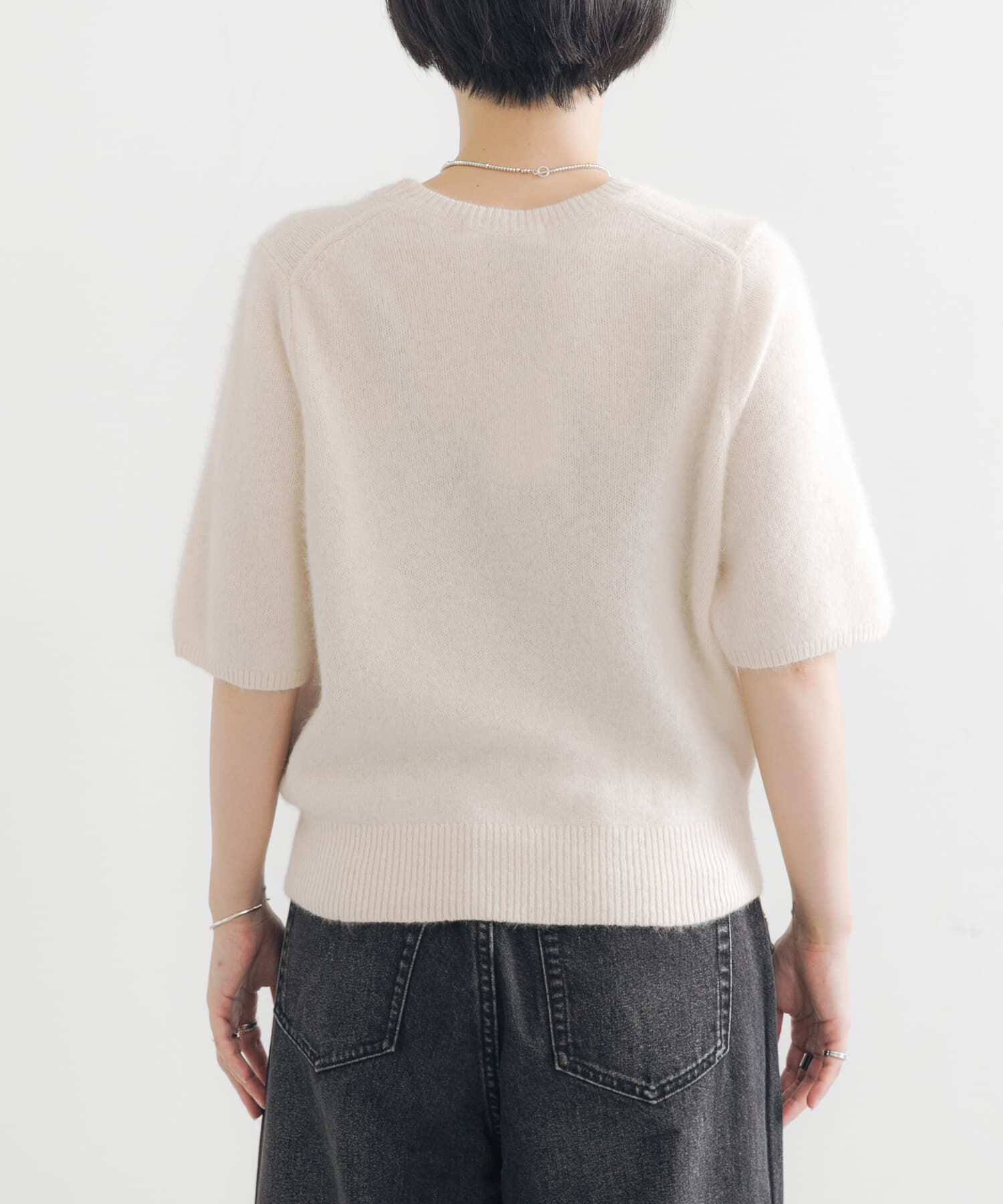 URBAN RESEARCH「FOX/CASHMEREハーフスリーブニット」|ニット・セーター|